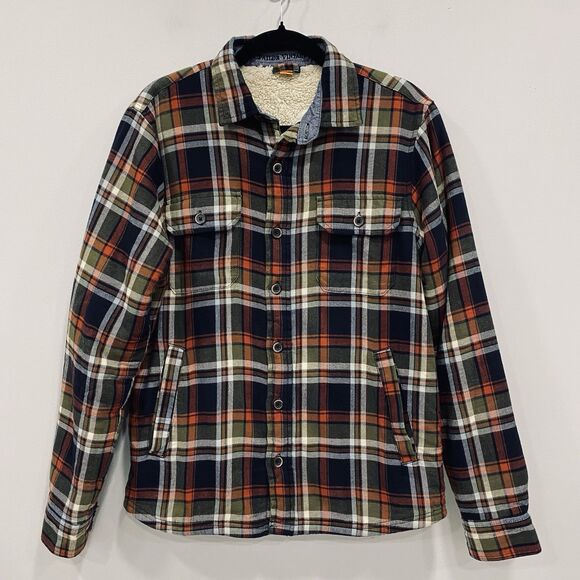 TAILOR VINTAGE Men's S Plaid Flannel Sherpa Fleece Lined Shacket Grunge Workwear - Picture 1 of 15